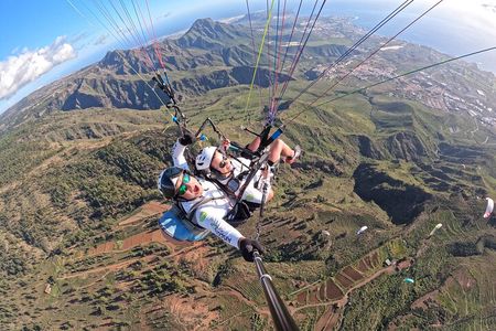 BRONZE tandem paragliding flight in South Tenerife, free pick up