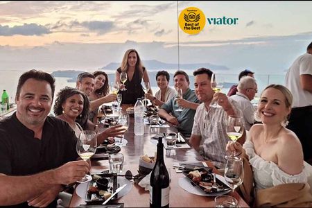 Santorini Sunset Wine Tour with Santo Winery Views