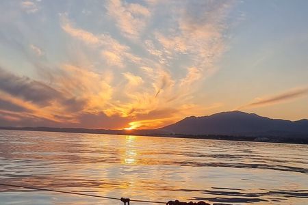 Marbella- sunset from a sailboat with drinks