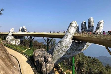 Golden Bridge-Dragon Bridge-Marble Moutain-Monkey Mountain fromHoi An or Da Nang