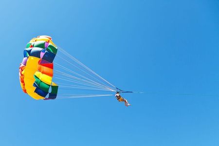 Parasailing Activity on Rethymno Beach, Crete