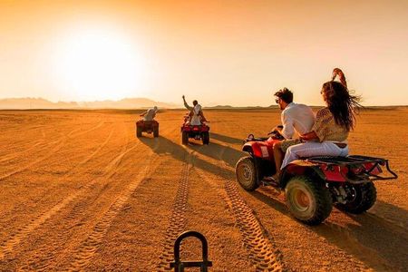 Agafay Desert: Dinner Show with Quad Bike and Sunset Camel Ride