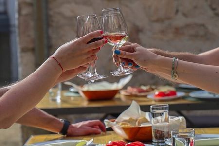 Wine and food tasting in the traditional winery
