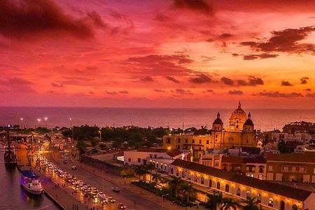 Sunset Navigation through the Bay of Cartagena