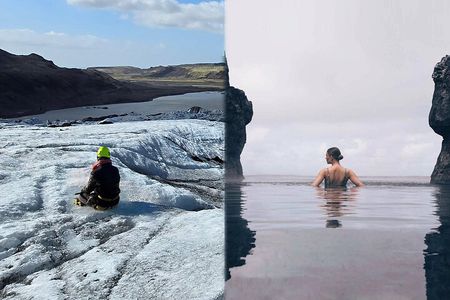 Glacier Hike, South Coast Waterfalls, Black Beach & Sky Lagoon 