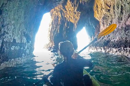 Kayaking Tour Crossing through Tunnel Cave in Hong Kong Geopark