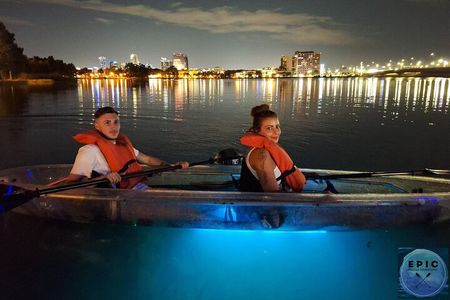 Neon Glow Clear Kayak & Champagne