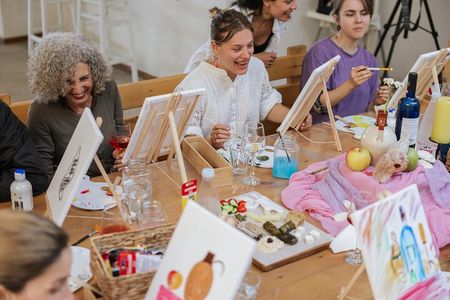 Painting Workshop with Wine and Greek Appetizers 