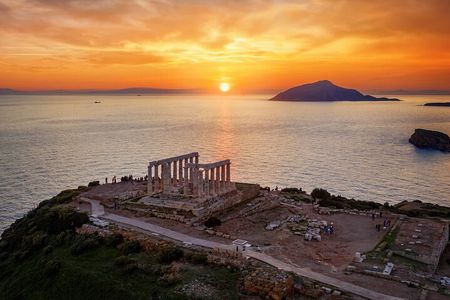 Sunset tour to Cape Sounio Poseidon Temple And Athens Riviera 5h