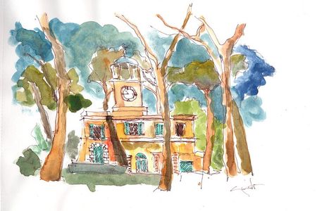 Sketching in Rome Villa Borghese Private lesson with Guido