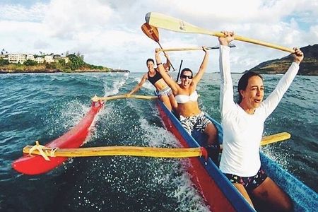 Outrigger Canoe Surfing at Kalapaki Beach 