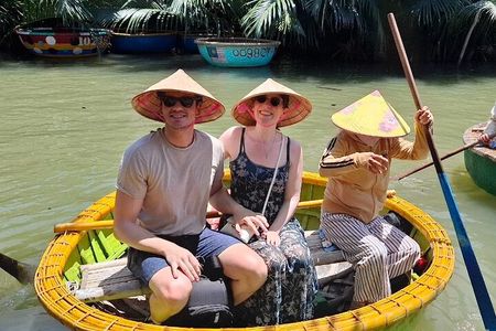 Hoian coconut basket boat ride & marble sculptor from Danang city