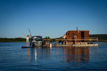 Floating Sauna with Barbecue and Swimming Experience in Finland 