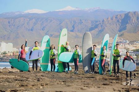 Group Surfing Lesson at Playa de las Américas, Tenerife