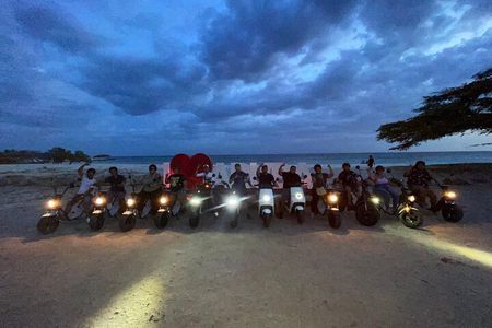 Sunset-Night Island Tour in Aruba on Electric Scooter 