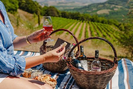 Winery Tour & picnic in the vineyard with a bottle of wine