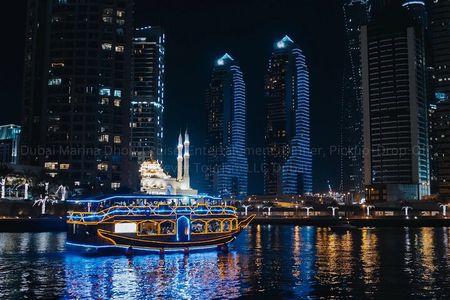 Dubai Marina Dhow Cruise Entertainment Dinner Pickup and Drop Off