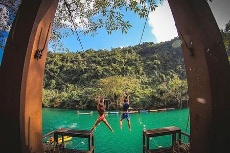 Zipline Dark cave & Paradise cave: Full-day Exploration