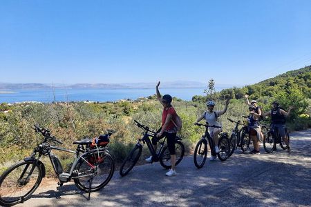 From Athens: Aegina Island E-bike & walking day tour