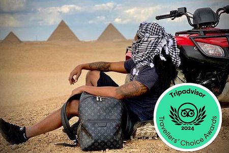Top rated ATV quad bike at the Desert of Giza Pyramids