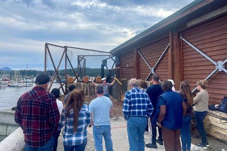 Lumberjack Show and Axe Throw Challenge