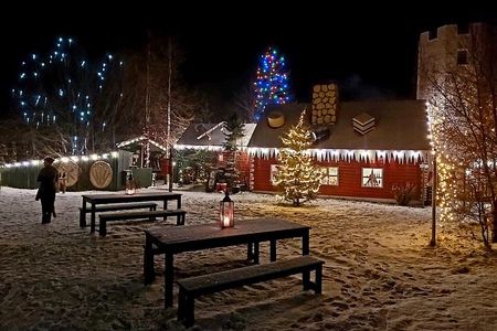Winter Combo Godafoss Christmas House and The Forest Lagoon