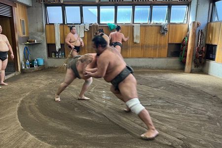 TOKYO , No1 Yokozuna Stable Morning Practice in Ryogoku