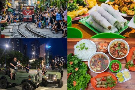 Hanoi Jeep Night Street Foodie Tour, Train Street and Egg Coffee