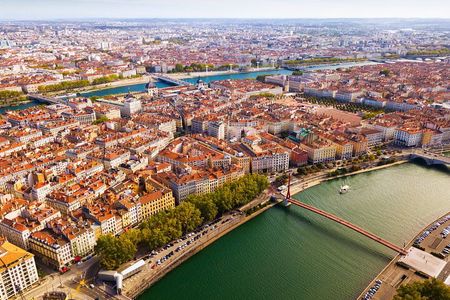 Fly above Lyon in a private plane