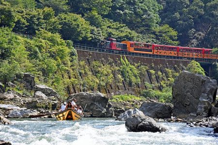 Kyoto Bus Tour:Sagano Railway & Hozugawa River Boat Ride 【SW】