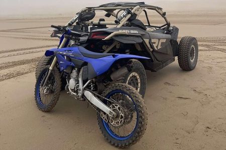 Motocross or 700 Raptor in the Sand Dunes and Beach in Agadir