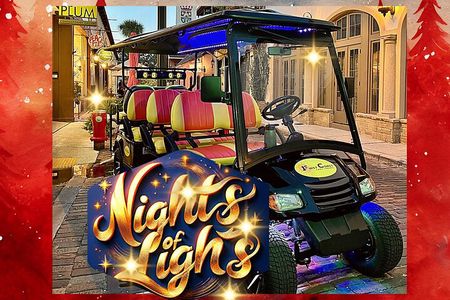 St. Augustine Nights of Lights Tour on Premium Electric Cart