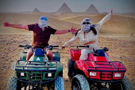 Giza pyramids and quad ATV bike one hour around Sahara desert in Giza