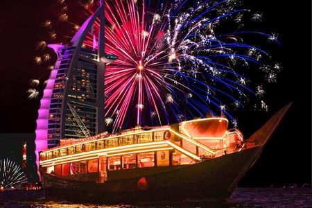 New Year Cruise with Burj Al-Arab Fireworks View