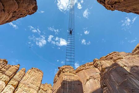 Climb up the new AlUla Stairway into the sky