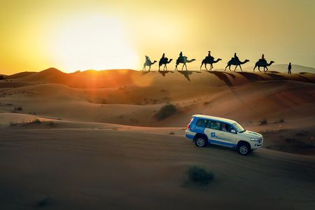 Doha: Sunset Desert Safari, Camels, Sandboarding & Inland Sea