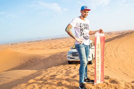 Private Morning Desert Safari Dubai Camel Riding and Sandboaring