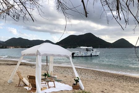 Saint Lucia Private Cabana Sunset Soirée Beach Picnic