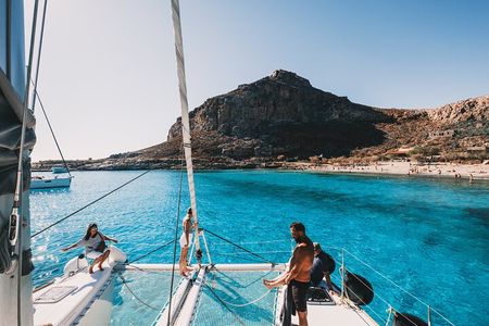 Balos & Gramvousa Luxury Catamaran Sailing Cruise from Kissamos