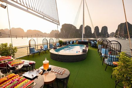 5 Star Luxury Cruise from Hanoi with pool, kayak, beach, buffet