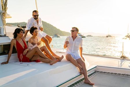 Romantic Sunset Catamaran Cruise from Kissamos Port with Wine