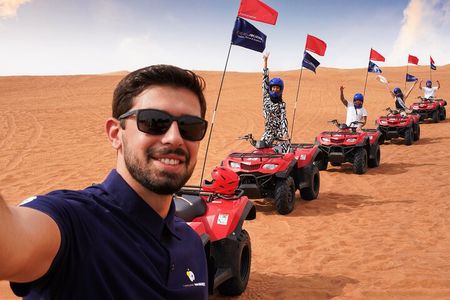 Dubai Desert Adventure: Red Dunes Guided Quad/Polaris ATV & BBQ