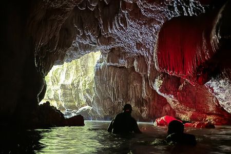 River Cave Swimming with TRANSPORTATION
