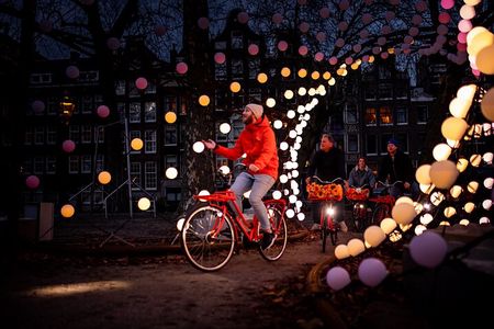 Light Amsterdam Light Festival City Bike Tour with Guide