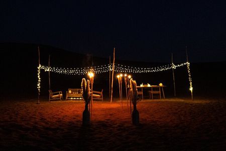 Private Dinner in the dunes in the Mleiha National Park