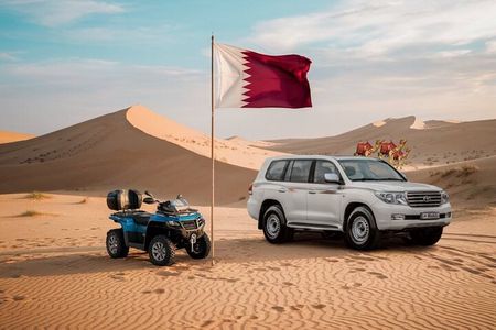 Doha Desert Quad Bike adventure with group, and Sand dune Driving