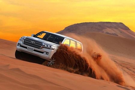 Dubai Desert Safari Adventure, Camel Ride, Sand surf, BBQ Dinner
