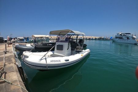 Latchi self drive boat +snorkel masks & optional Paphos transfers