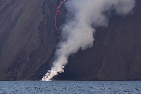 Vulcano Lipari Sciara of fire by day