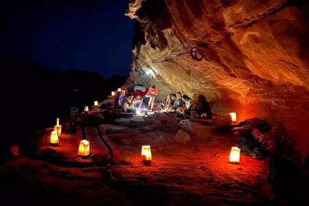 Wadi Rum Jeep Tour with Cave Camping, Save 30%